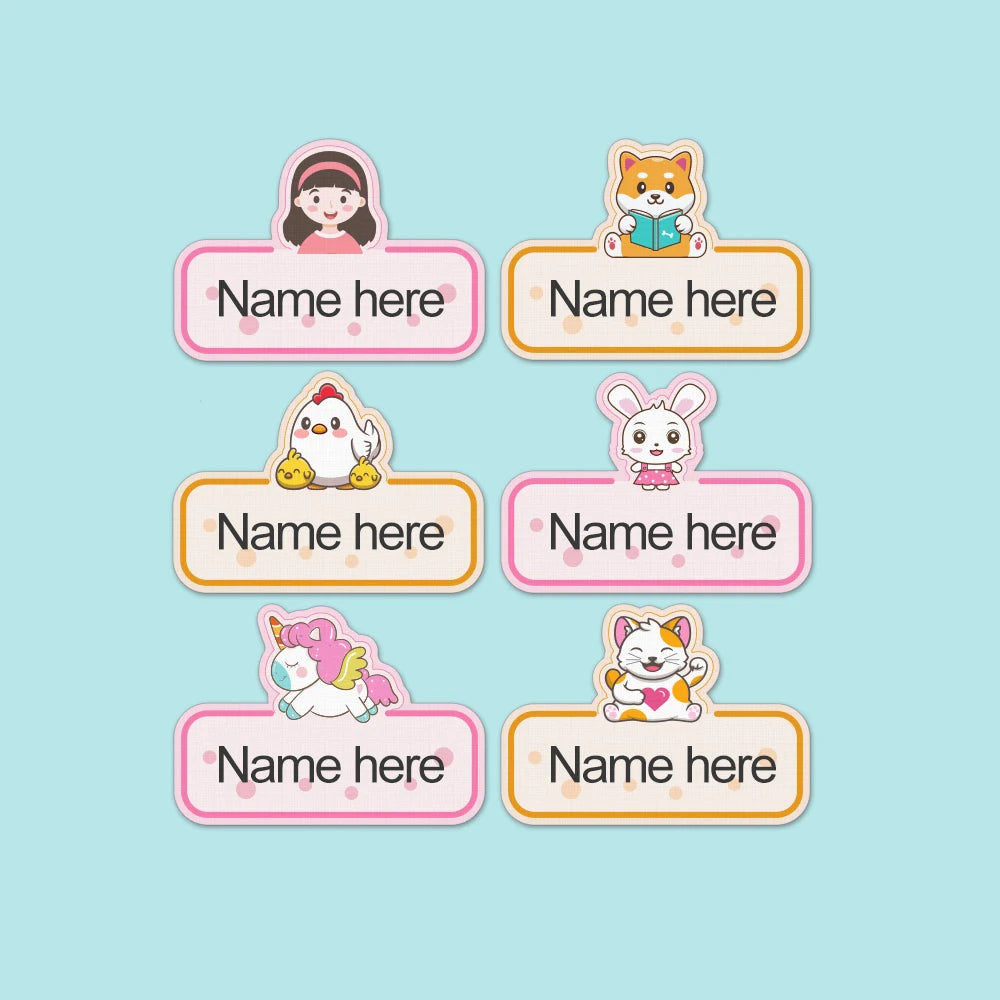Customized Ironing Clothes various shapes Stickers baby Name Safty tags Kindergarten Waterproof versatile for ironing or sewing