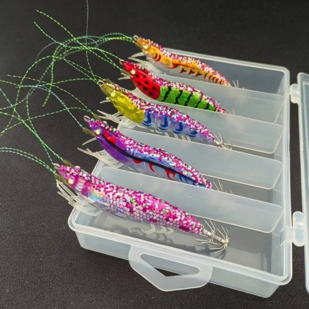 10cm Length Squid Bait 12g Weight Watermelon Laser Horizontal Jig Rattle Lure Horizontal Design Squid Jig Squid Fishing