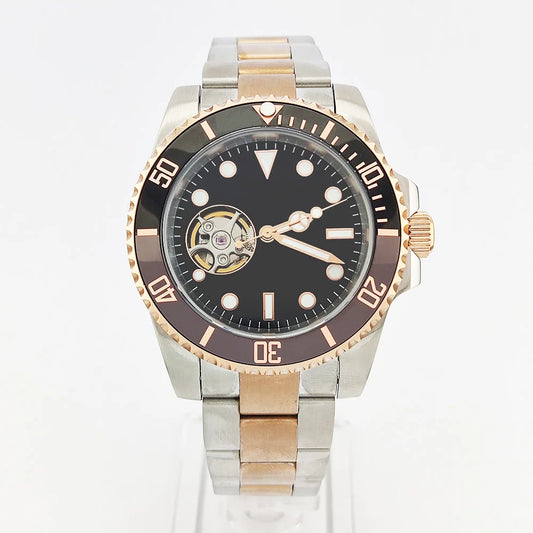Men's Automatic Mechanical watch NH38 movement Hollow dial 316L stainless steel sapphire glass Diameter 39.5mm NH38 Diving watch