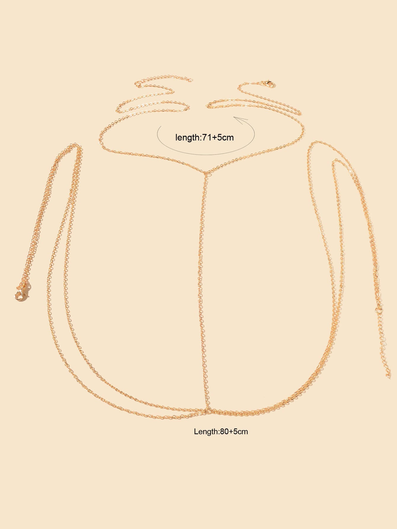 Sexy Layered Body Chain Gold Body Belly Chain Beach Party Body Jewelry