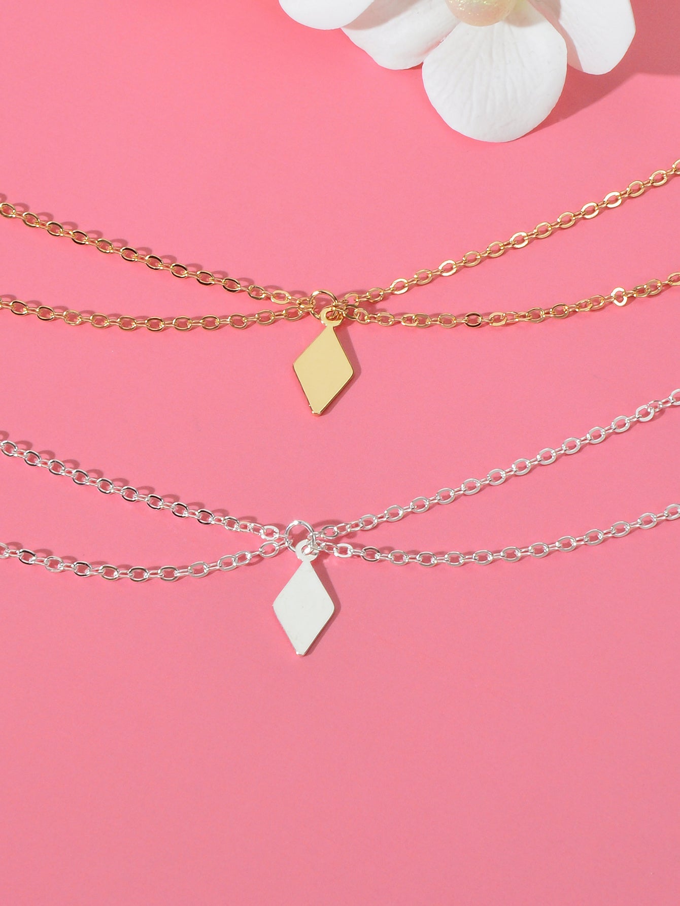 2pcs Valentine's Gift Layered Anklets Matching Couple Best Friend Foot