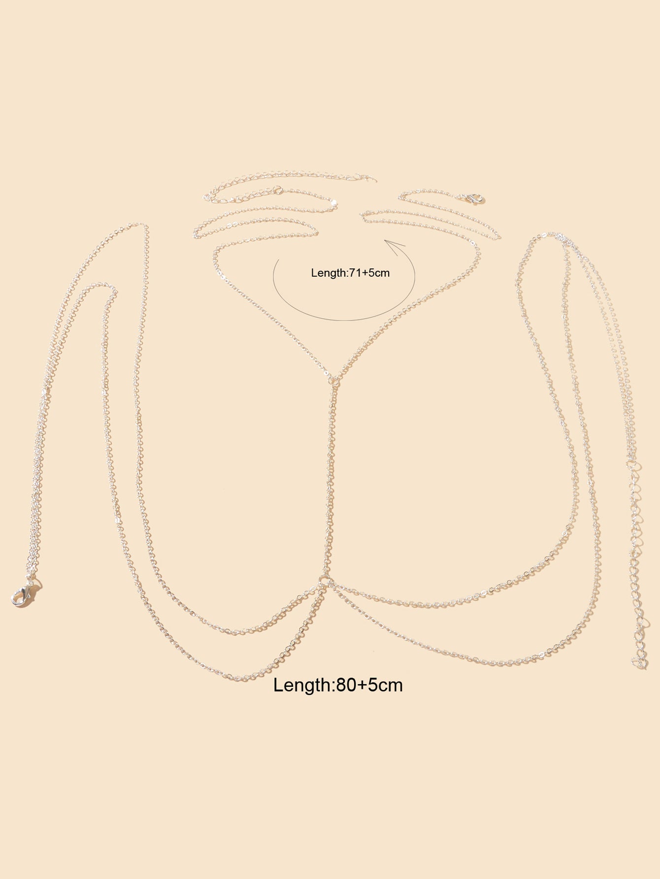 Sexy Layered Body Chain Gold Body Belly Chain Beach Party Body Jewelry