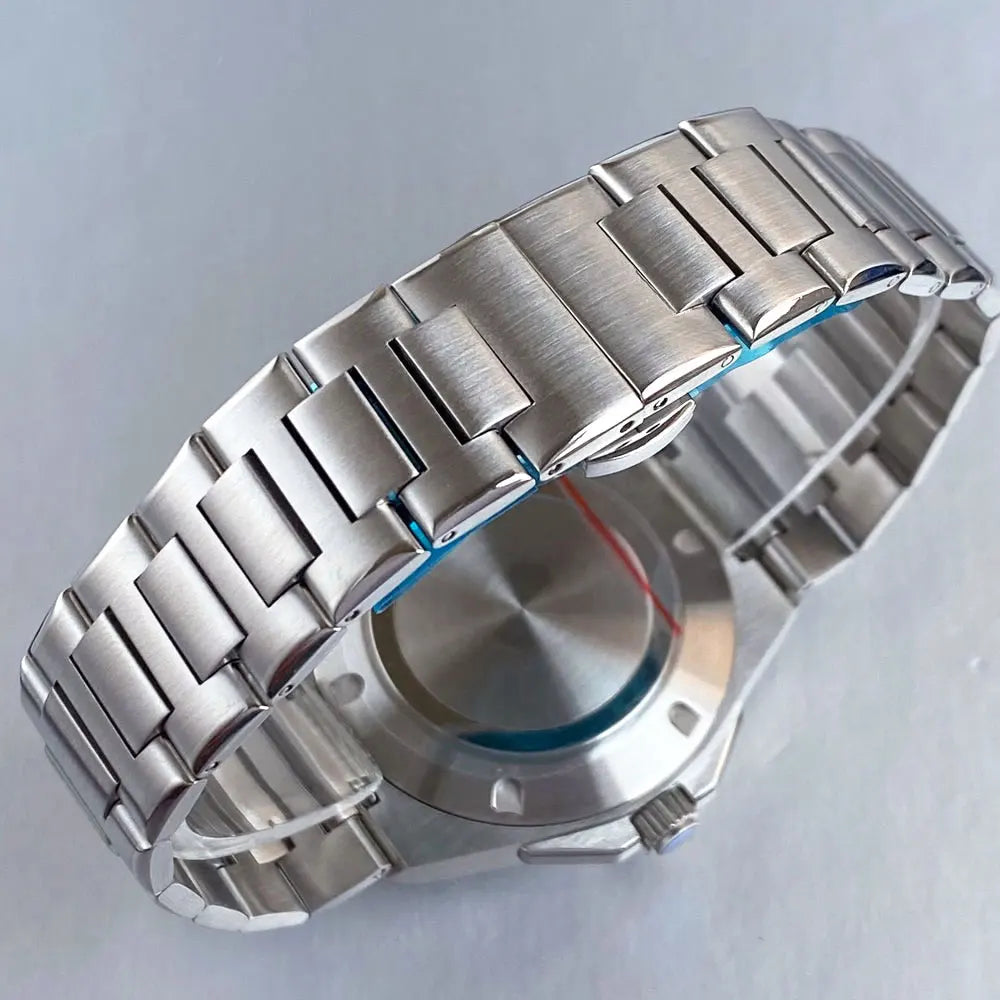 Custom Light Blue Mother of Pearl 40mm Sapphire Crystal Glass 100m Waterproof Japan NH35A Automatic Men Mechanical watch