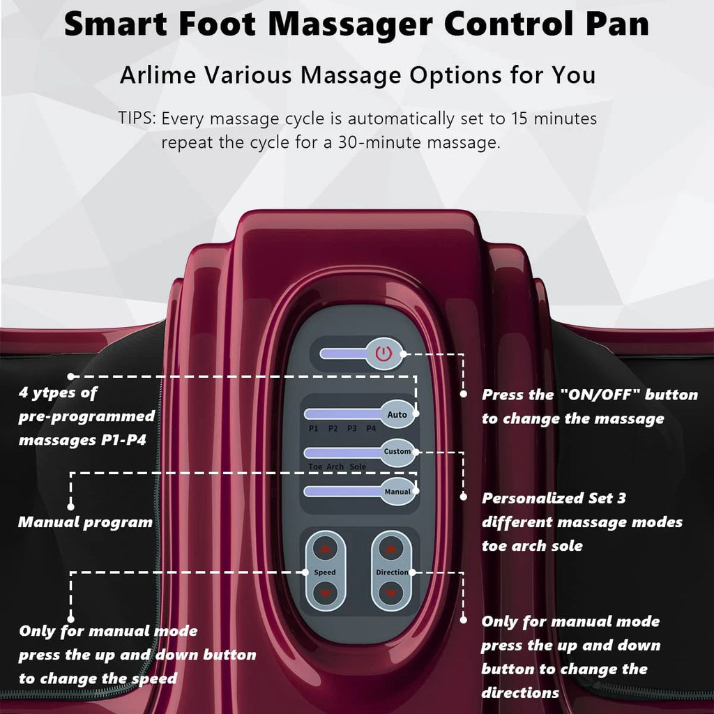 Electric Shiatsu Vibration Foot Massager with Roller Therapy Health Care Remote control Improve Blood Circulation