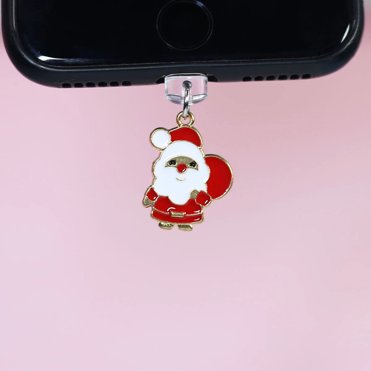 Christmas Santa Claus Christmas Tree Christmas Hat Mobile Dust Plug Pendant For IPhone Accessories Decoration Type-C Port Dust