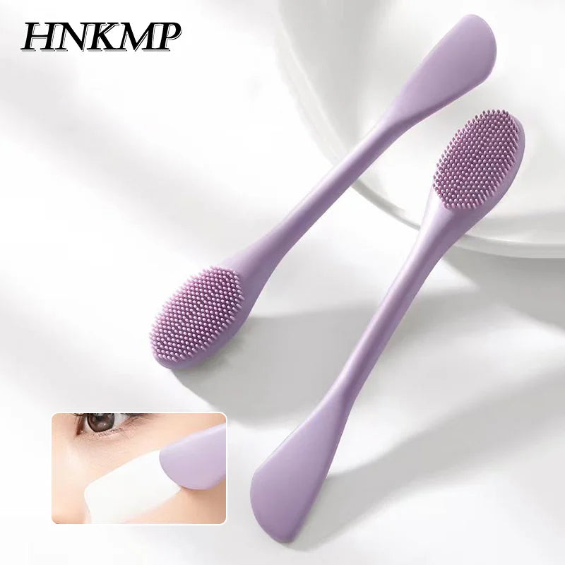 Double Head Silicone Facial Mask Brush Facial Massage Cleaning Brush DIY Mud Film Scraper Facial Care Tool SPA Beauty Salon
