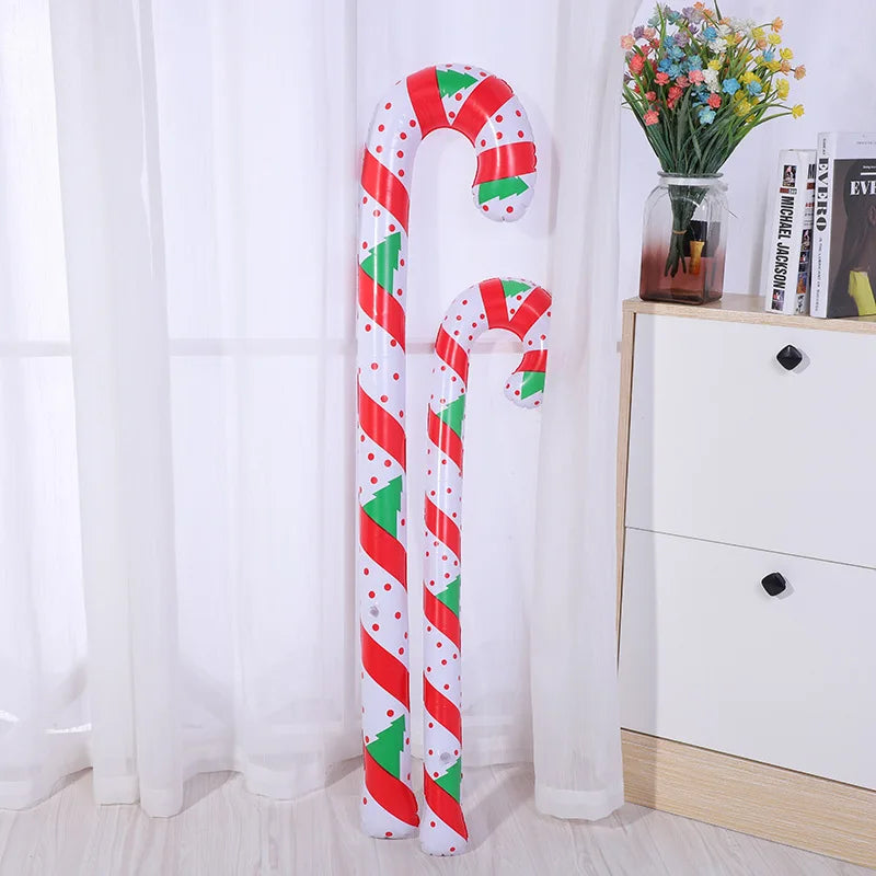 Christmas decoration inflatable santa cane PVC Lollipop balloon holiday decoration home printing Christmas candy cane toy gift