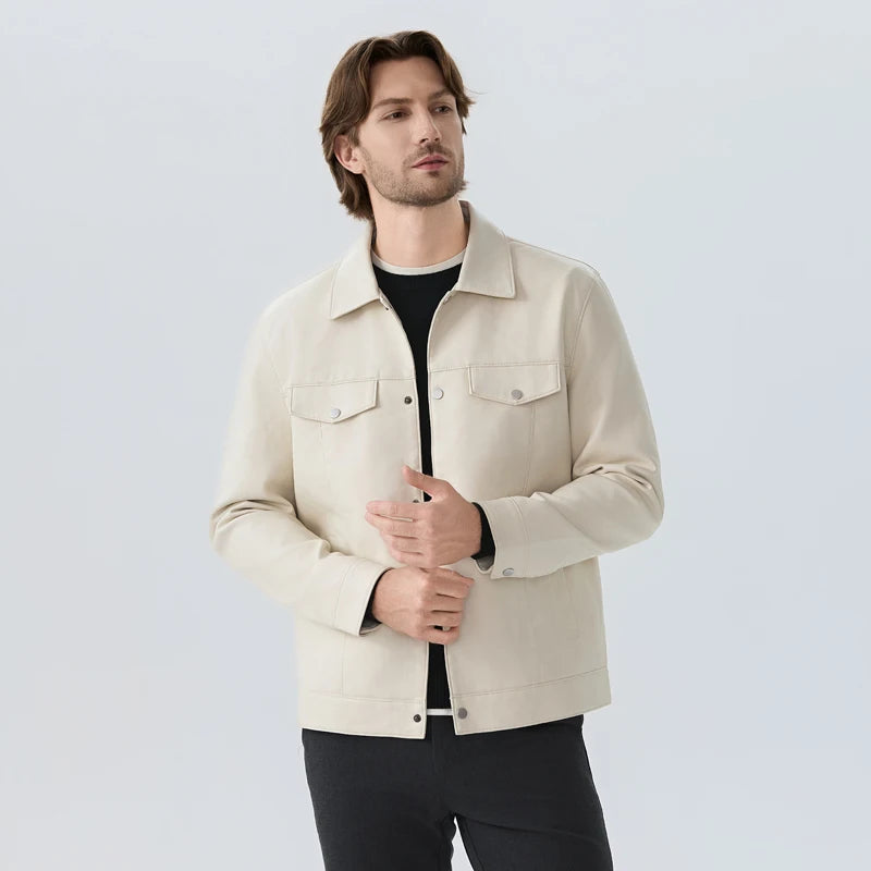 New Men's PU Leather Jacket Men's Fashionable High-end Coats Men's Luxury Style Leather Jacket Men Business Slim Casual Jacket