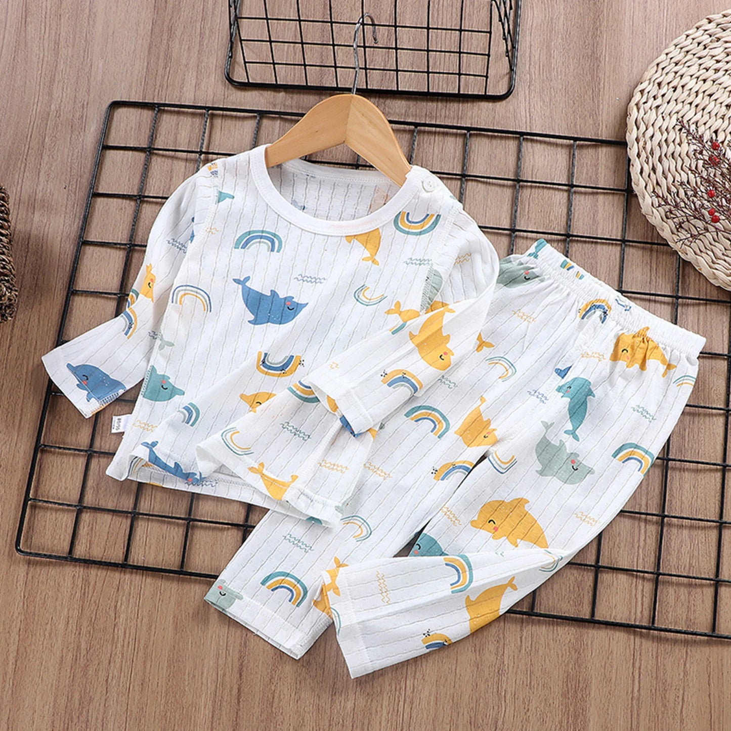 Child Baby Boys Girls Summer Cotton Sleepwear Kids Homewear Children Lightweight Conformtable Pyjamas Cartton Clothes Pullover