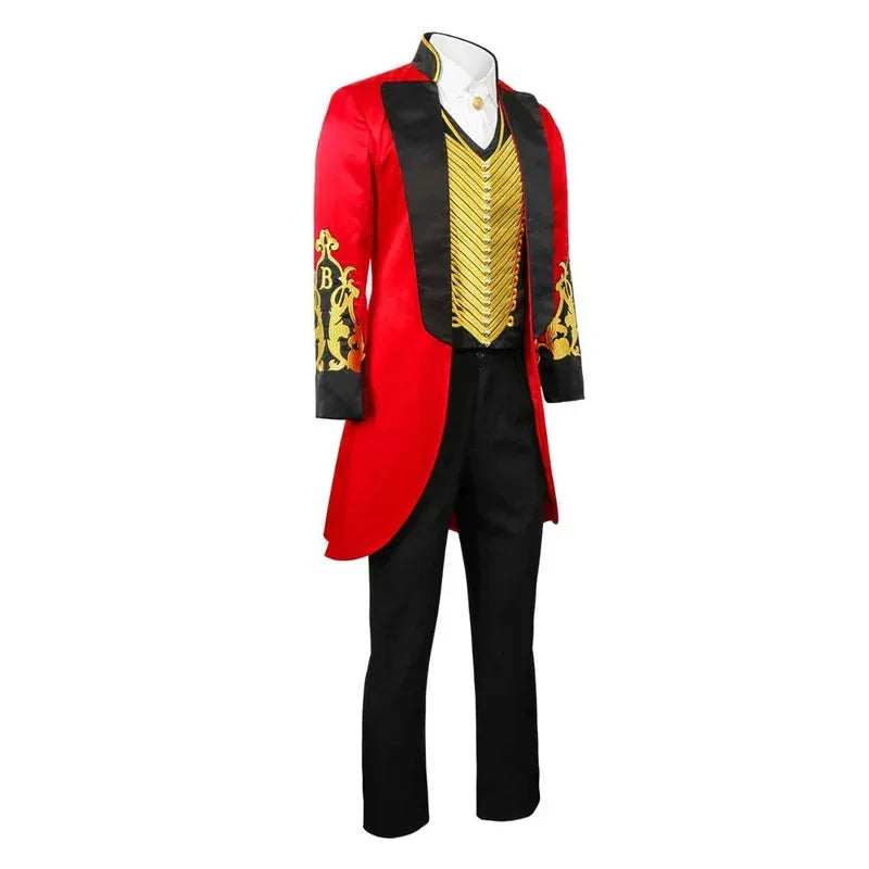 HAni 2025 Movie great showman cosplay costume adult red coat shirt pants fulll set circus king Barnum role play suit ☆★ww
