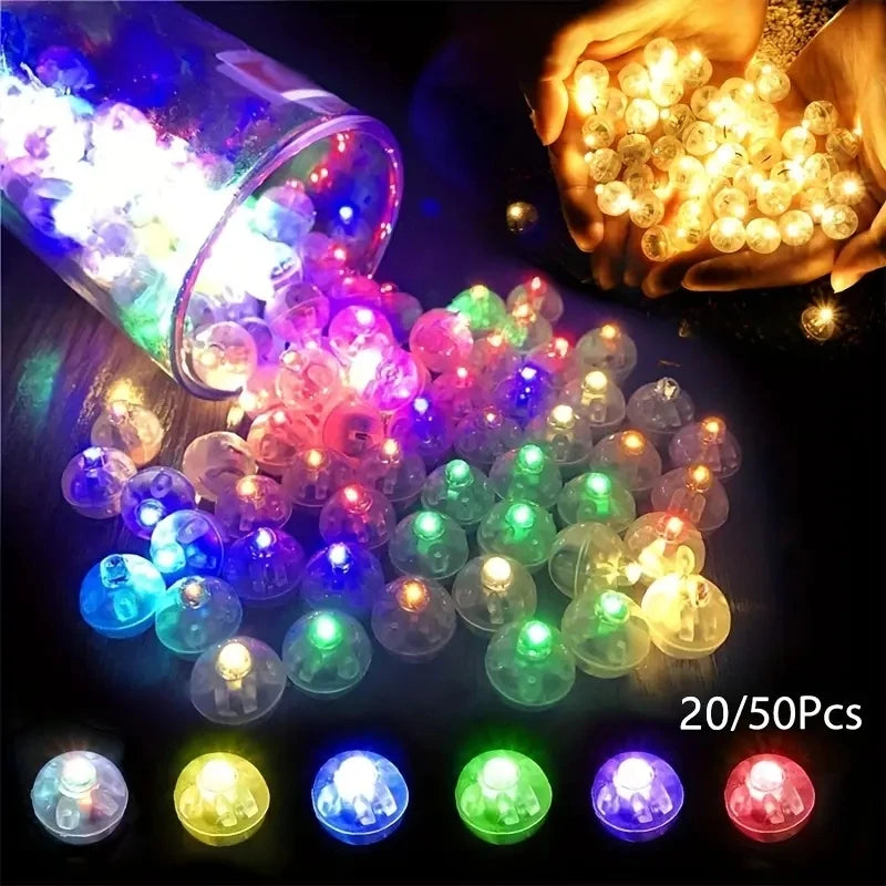 LED electronic luminous round lights, colorful shining small round ball lights, handmade balloon lights, decorative luminous