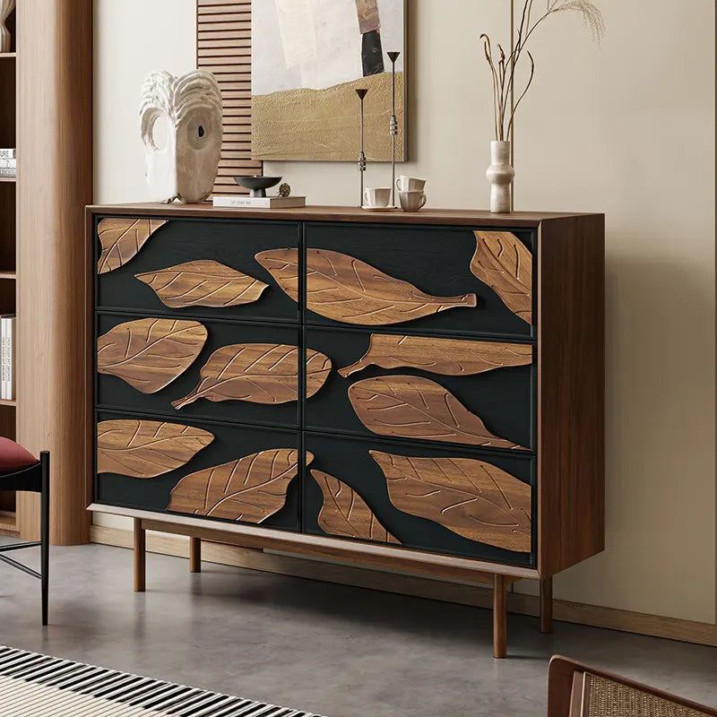 Medieval solid wood porch cabinet French decorative cabinet Modern living room simple retro creative storage cabinet