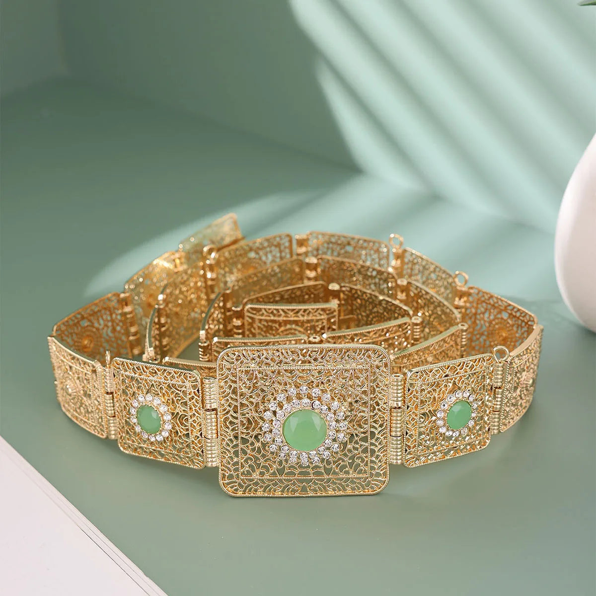 Moroccan Caftan Belt For Women Dress Waist Chain Gold Color Arabic Bride Wedding Jewelry Robe Sash Body Chain