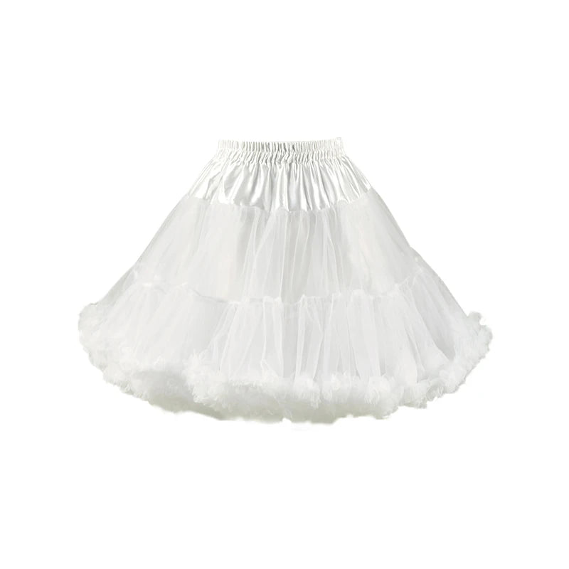 Woman Tutu Skirt Petticoat Crinoline Underskirt Fluffy Pettidress Ladies Puffy Tutu White Luxury Skirt Wedding Dress Bottom Loli
