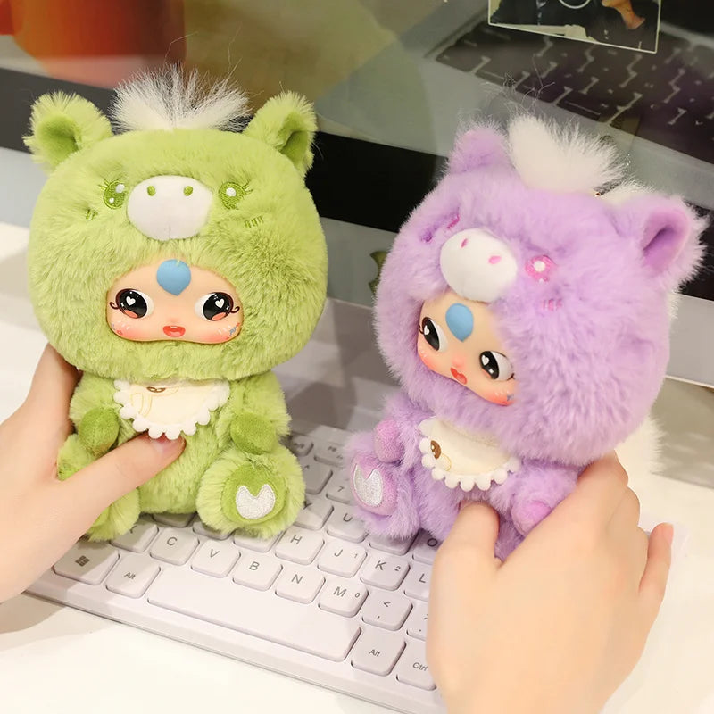 16cm Cartoon Animal Headcover Baby Plush Doll Enamel Toy Colorful Horse Plush Toy Pendant Home Decoration Gift For Children