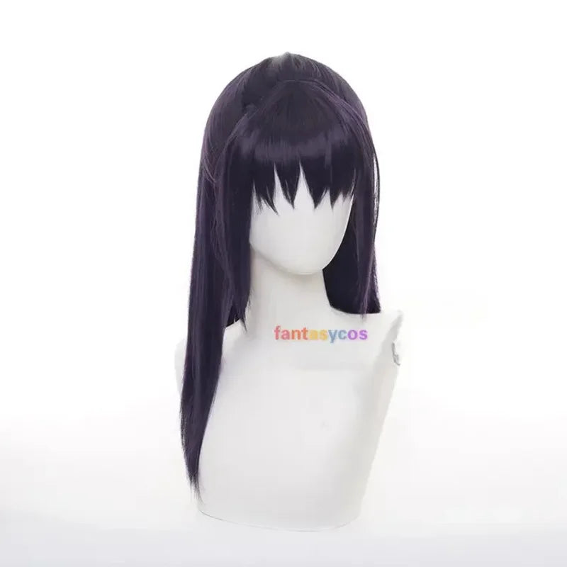 NewIori Utahime Cosplay Wig Purple Long Straight Wigs Bow Hairpin Hair Accessories for Halloween Costume2025