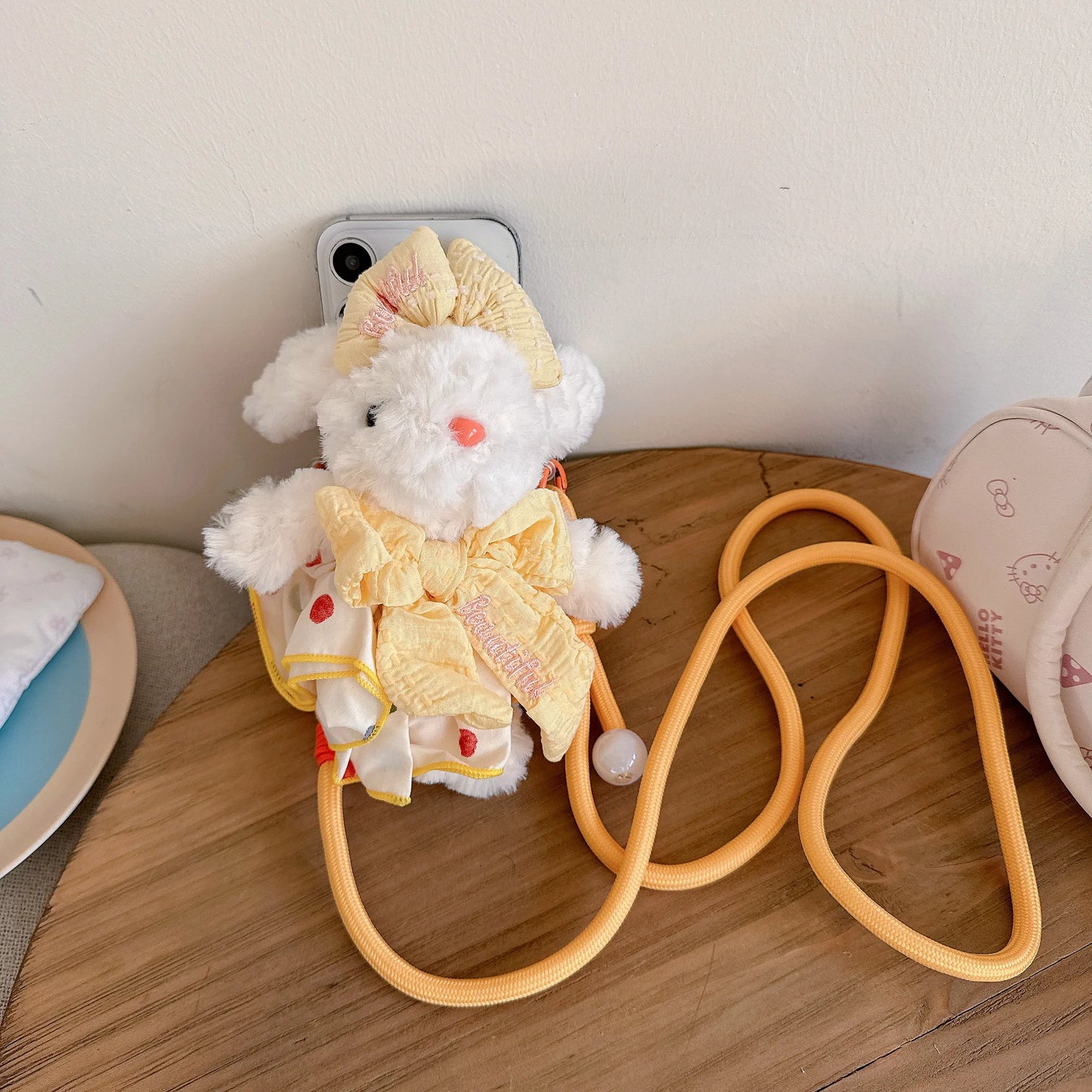 Hanging Ear Rabbit Doll Keychain Cartoon Plush Doll Bag Pendant Cute Animal Doll Accessories For Girl Women Christmas Gifts