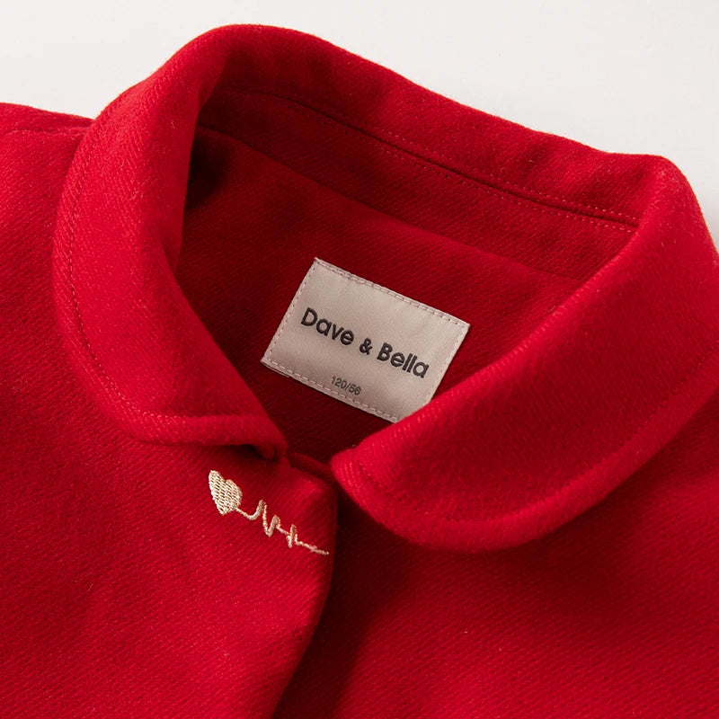 DK4224120 Dave Bella Winter Kids Girls Fashion Jacket  Pockets  Coat Children High Quality Outerwearar