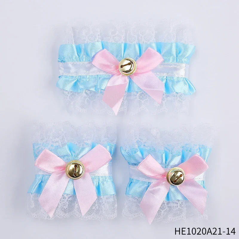 Womens Halloween Maid Lace Cat Ear Headband Hair Accessories Cat Ear Headband Long Tassel Japanese Animation Cosplay Accessories