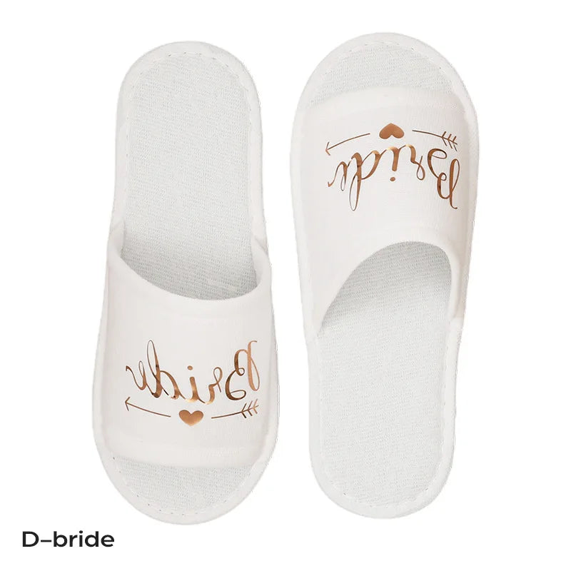 Bride Bridesmaid Slippers,Wedding Party Disposable Slippers Bridal Party Slippers Set Lightweight Cozy Soft Sole Flats Wholesale