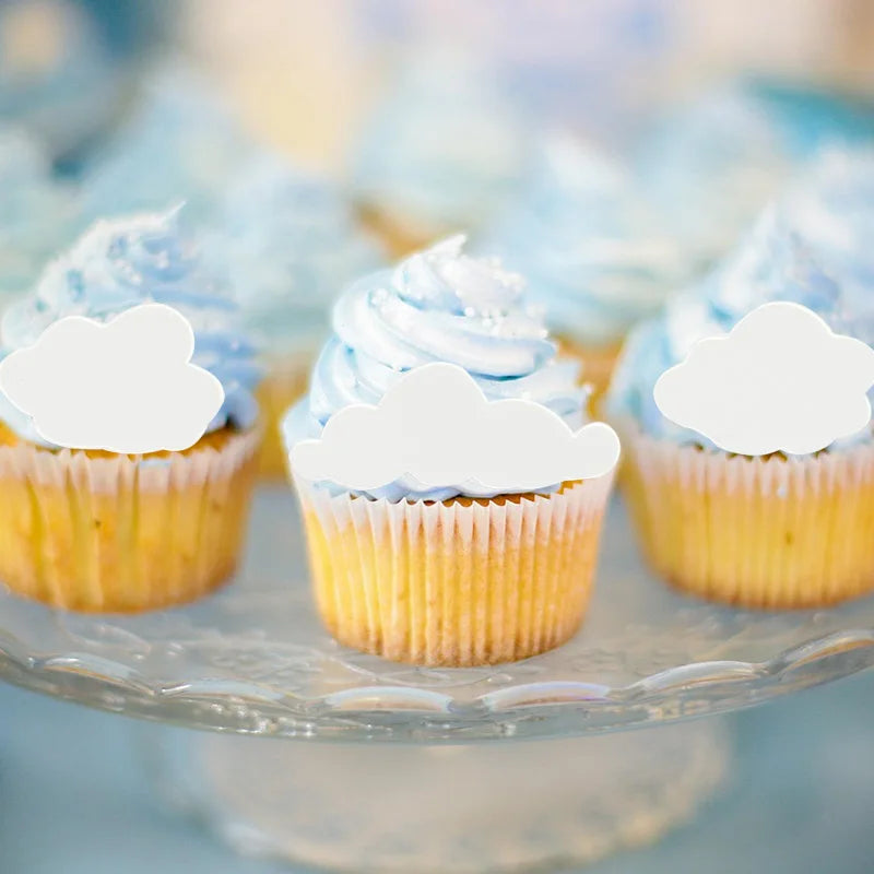 48/24/6Pcs White Cloud Cupcake Toppers Boho Rainbow Cake Decorations for Birthday Wedding Baby Shower Party Cake Cupcake Decor