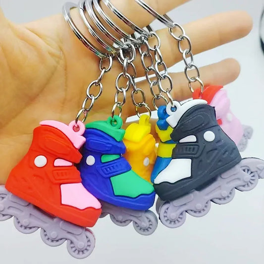 1PC Cartoon Roller Skates Shoes Keychain DIY Jewelry Men Boy grils Souvenir Party Gifts
