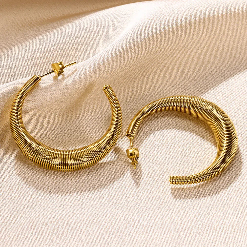 Bow Earring Butterfly  Aretes Stainless Steel Earrings For Women Spring Coil Twisted Earring Brincos Christmas Party Jewelry