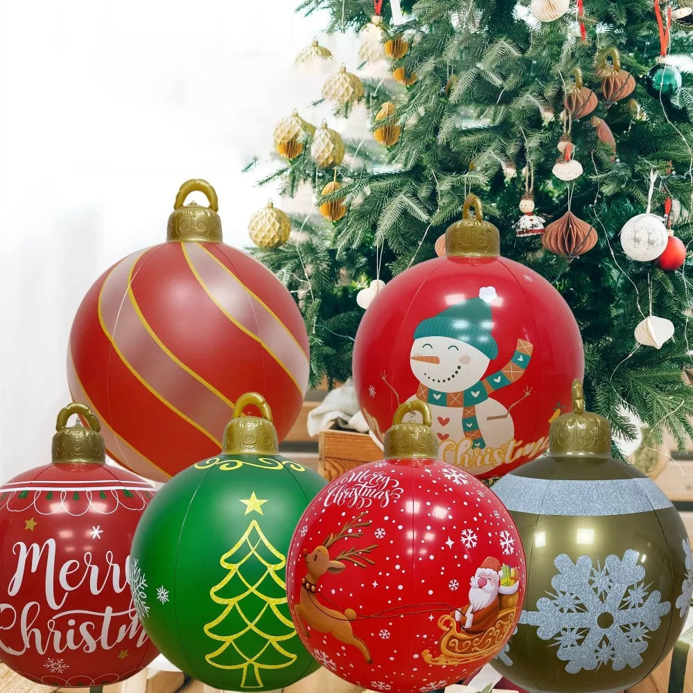 Giant 80x60cm Inflatable Balloons Decoration Without Light LED Christmas Ball Without Battery DIY Venue Layout Ball Christmas
