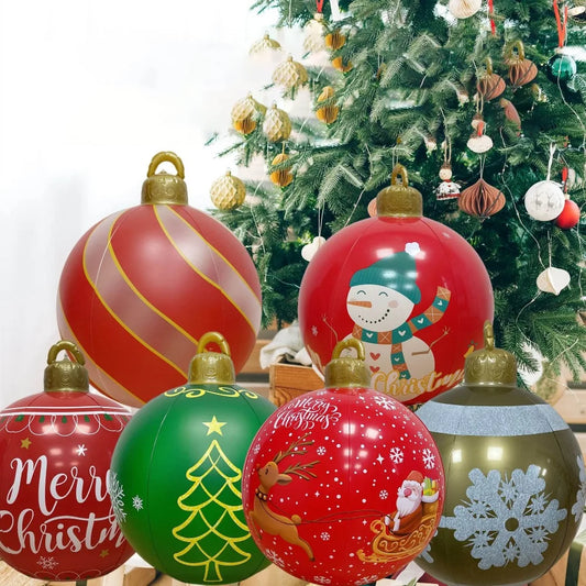 Giant 80x60cm Inflatable Balloons Decoration Without Light LED Christmas Ball Without Battery DIY Venue Layout Ball Christmas
