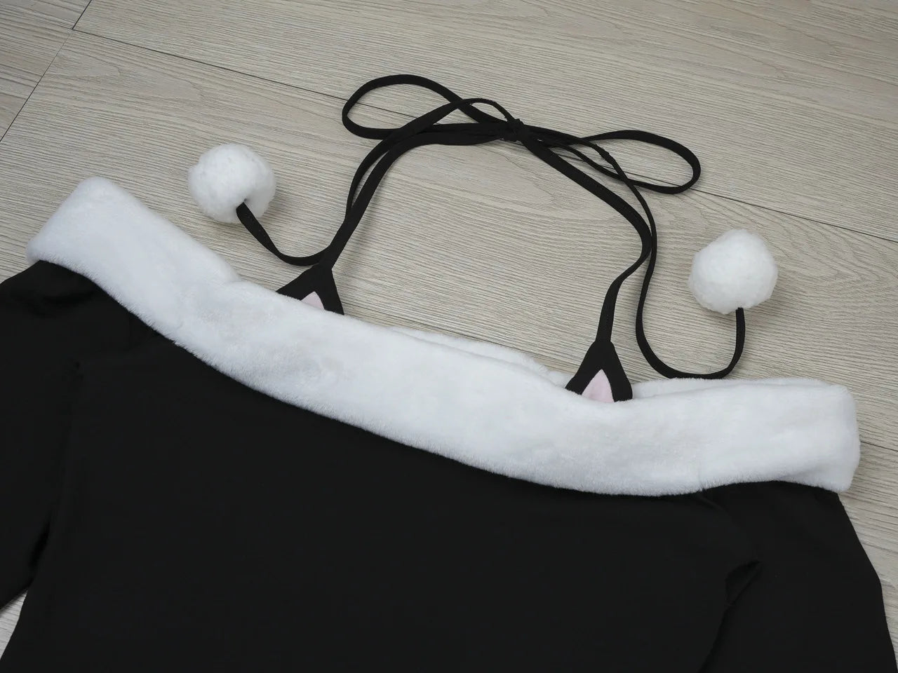 Black sexy tights One shoulder plush edge cosplay anime Halloween Carnival Christmas Eve Carnival