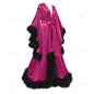 Customized Bathrobe for Women Flare Sleeves Feather Bridal Robe Nightgown Silk Long Wedding Scarf Dress Gown Photography Dress