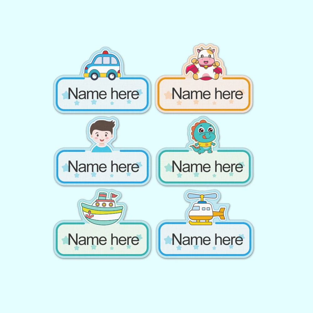 Customized Ironing Clothes various shapes Stickers baby Name Safty tags Kindergarten Waterproof versatile for ironing or sewing