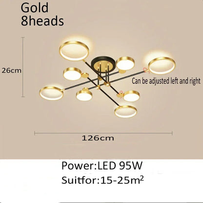 Nordic Minimalist LED Ceiling Light Creative for Living Room Bedroom Decoration Aluminum Fashion Art Lighting Fixtures Lustre