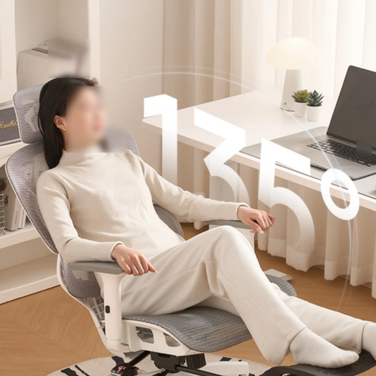 High Back Swivel Chair with Breathable Mesh Padded Armrests Adjustable Headrest Lumbar Support for Modern Work Station
