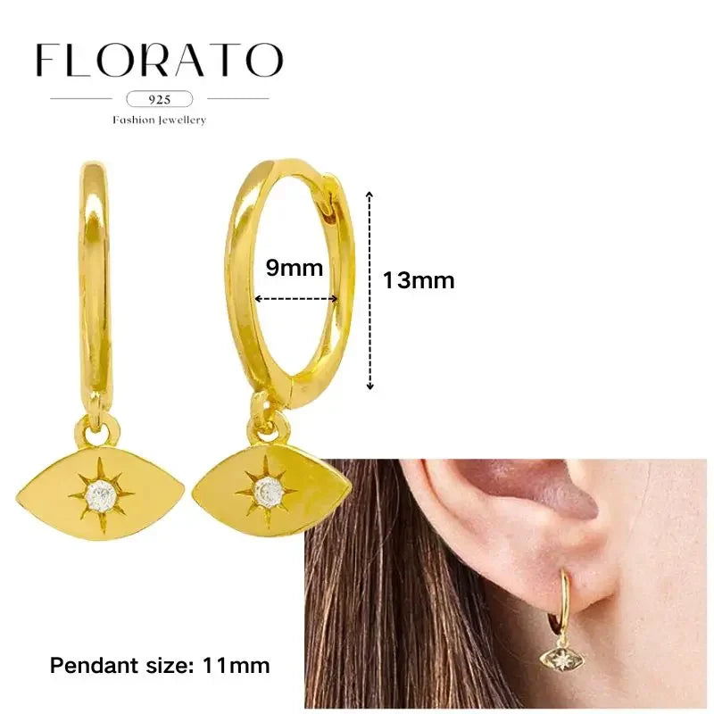 925 Sterling Silver Ear needle European And American Style Hoop Earrings Round square Pendientes Fashion For Women Birthday Gift