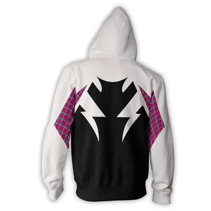 Cosplay Movie Spider Women Sweatshirt Hoodie Gwen Stacy Cosplay Costume Hooded Jacket Coats Men Women Pullover Trainsuit S Anime