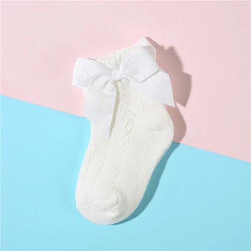 Newborn Baby Summer Mesh Girls Socks Fashion Bow Thin Socks for Girls Infant Clothes Accessories