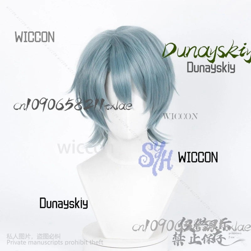 Huntrix KPop Demon Hunters Saja Boy Cosplay Mystery Purple-gray Wigs Curling Hair Accessories Synthetic Short Hair Halloween