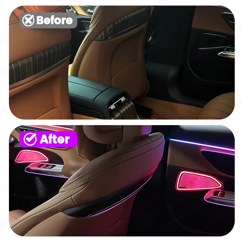 64 Color Internal And External Luminous Speaker Cover Ambient Light For Mercedes Benz W214 New E Class Car Lnterior Modification