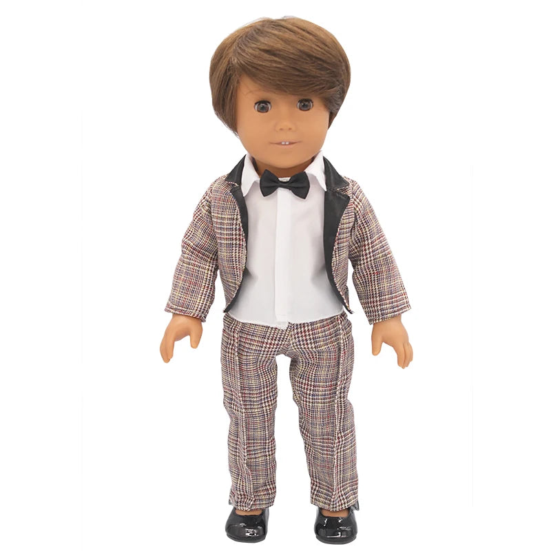 1 Set Leather Coat+T-shirt+Pants Doll Clothes Set For 17 Inch&43cm New Born Baby Doll Outfit For American 18 Inch Girl Dolls Toy