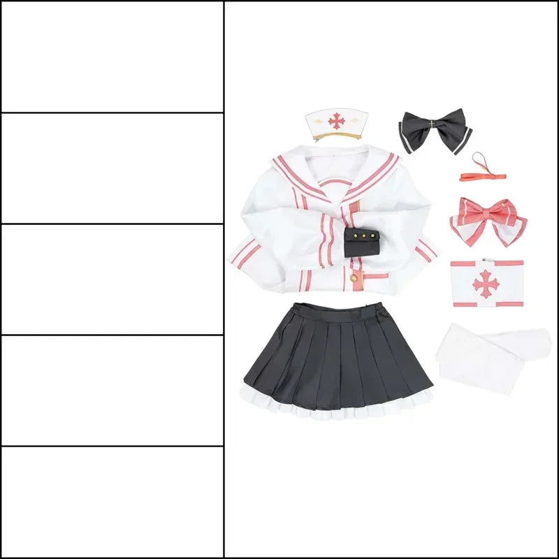 Game Blue Archive Sumi Serina Cosplay Costume Women Uniform Casual Jacket Skirt Wig Nurse Hat Bow Halloween Party Suit