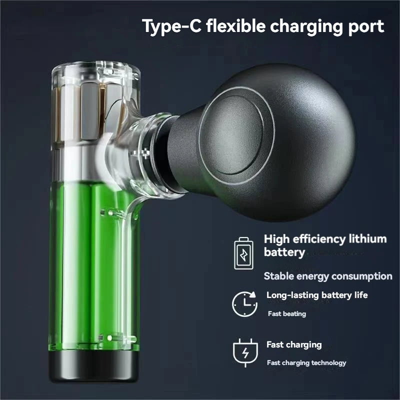 2025 New USB Mini Massage Gun Fascia Machine Muscle Relaxation Vibrating Gun Rod Massage Fitness Equipment Neck Grab Fascia Gun