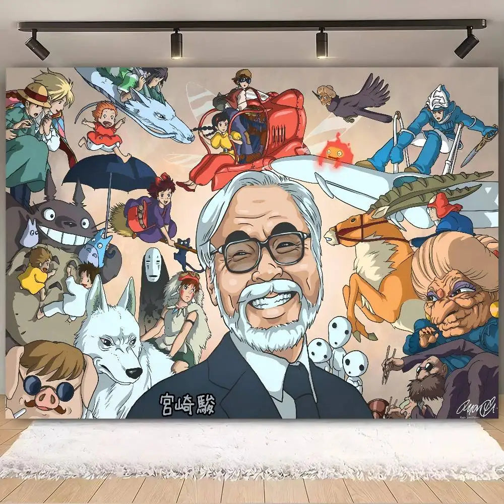 M-Miyazakis Characters Theme Party Backdrop Cloth For Girls Birthday Decorations Background For Photoshoot