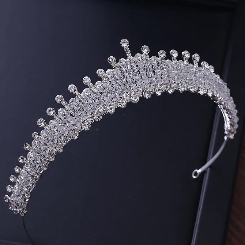 CC Crown Headband Hairband for Women Jewelry Wedding Hair Accessories Princess Tiara Elegant Rhinestone Vocation Hairwear KC42