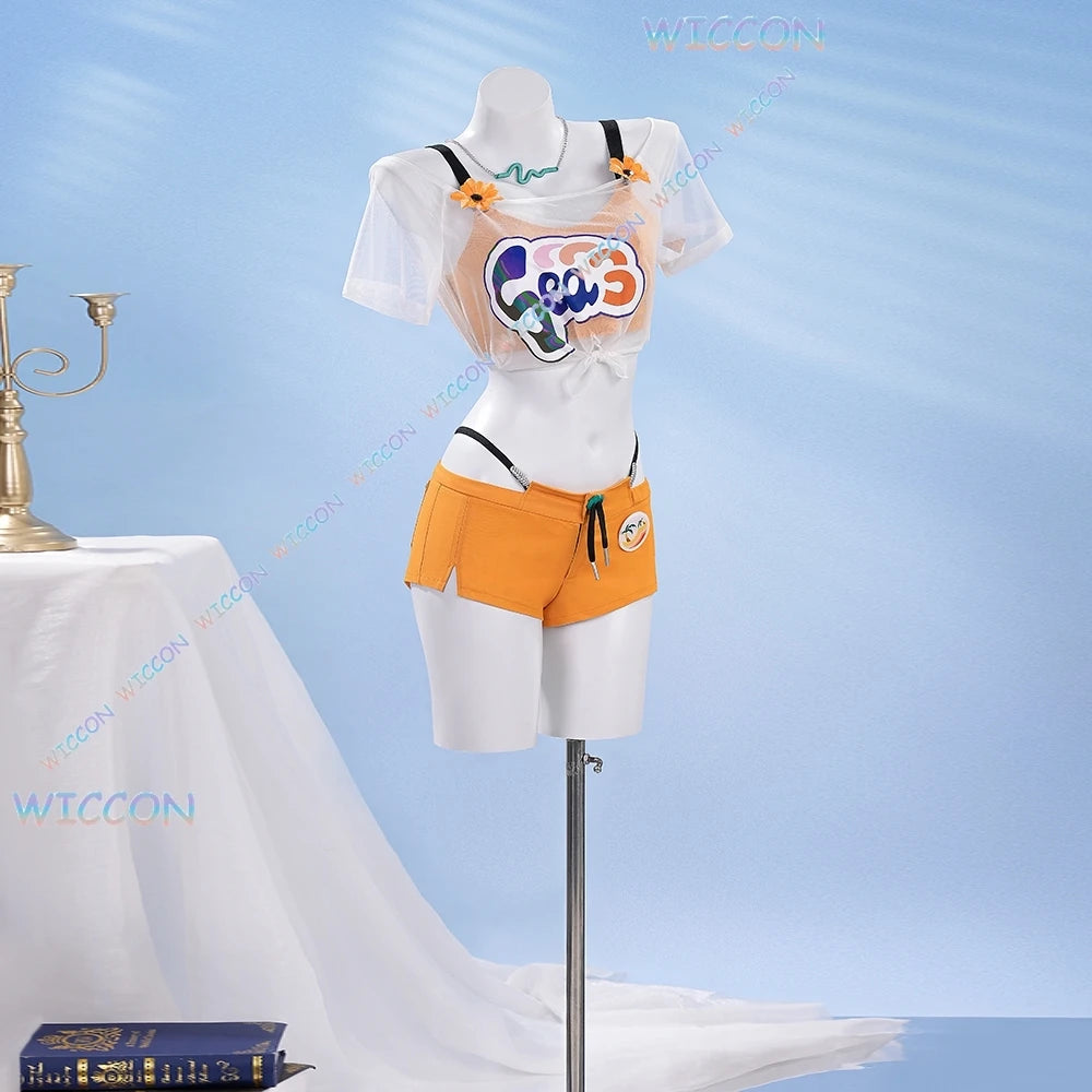 [OHaYoCos]MC Belle Cosplay Costume Wig Cosplay Zenless Zone Zero Beach Outfit Summer Game Clothes Uniform Outfit Halloween ZZZ R