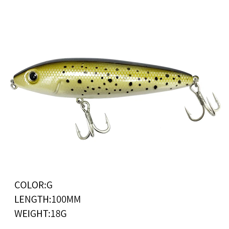 17g 100mm Floating Pencil Fishing Lure Surface Walk the Dog Artificial Bait for Saltwater Skitter Walk Topwater Fishing Supplies