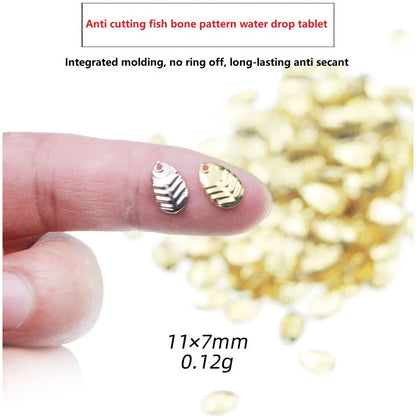 50Pcs/lot DIY Fishing Spinner Sequin Rings Bait Lures Makou water drop tablet Anti secant line Metal Noise Spoon Accessories