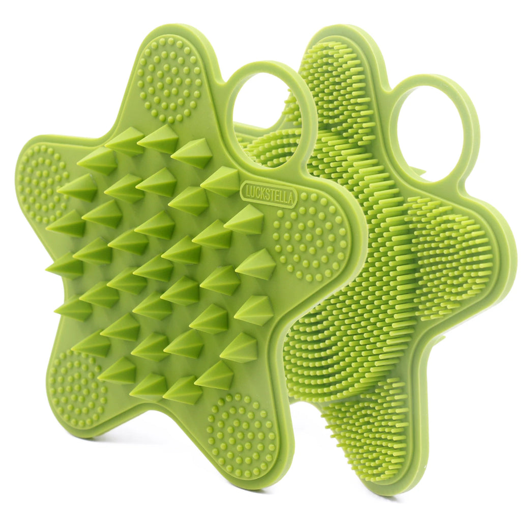 Soft Silicone Exfoliating Brush Womens Manual Body Cleansing Scrubber Shampoo Shower Gentle Massage Bath Brush