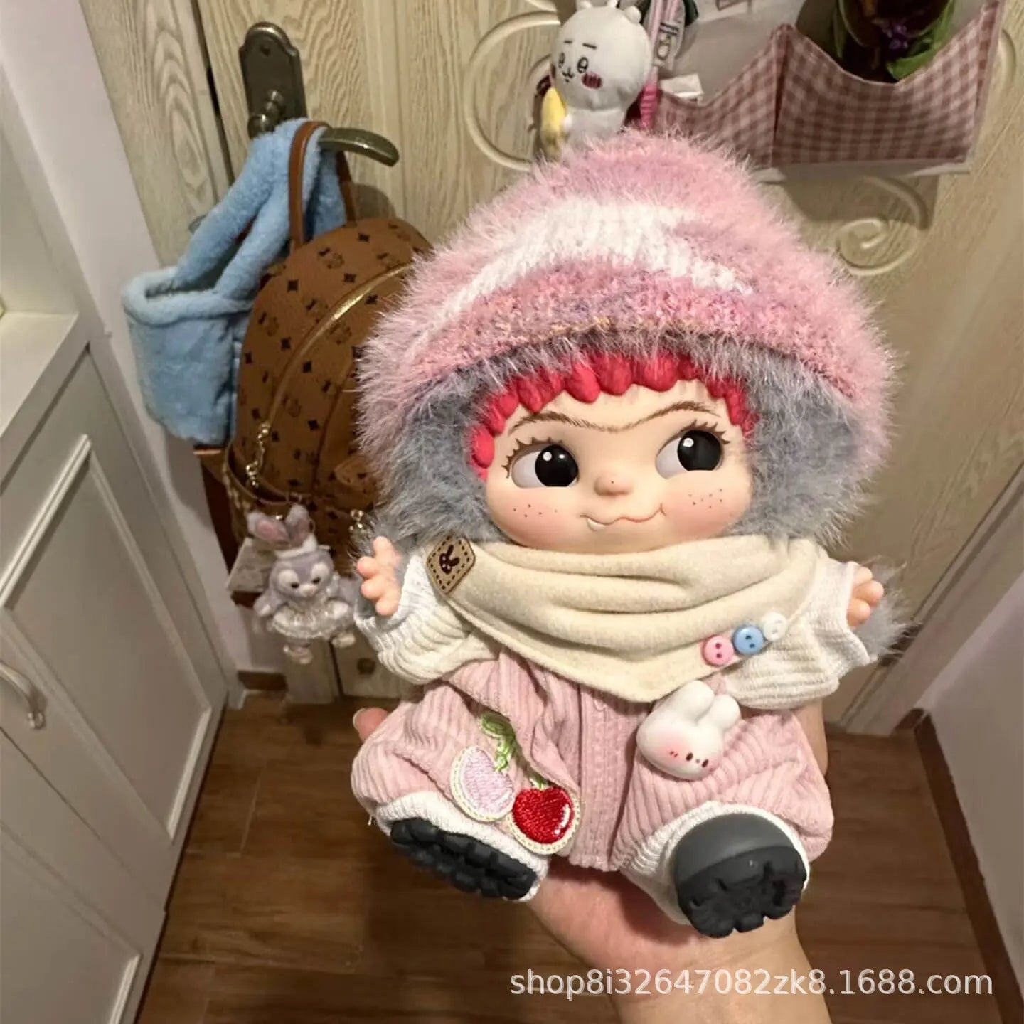 【Only clothes】 Suitable for 20cm Wakuku Baby Clothes Trendy Party Bibs Cotton Dolls Blind Boxes Plush Toys and Clothing