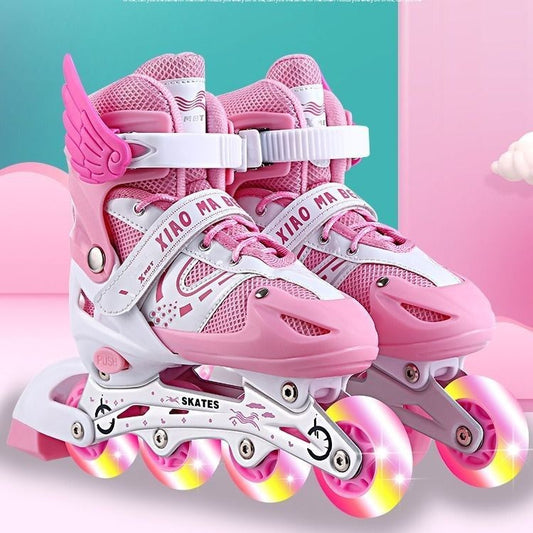 Kids Adjustable Roller Skates – Flash Wheels Skating Shoes for Boys